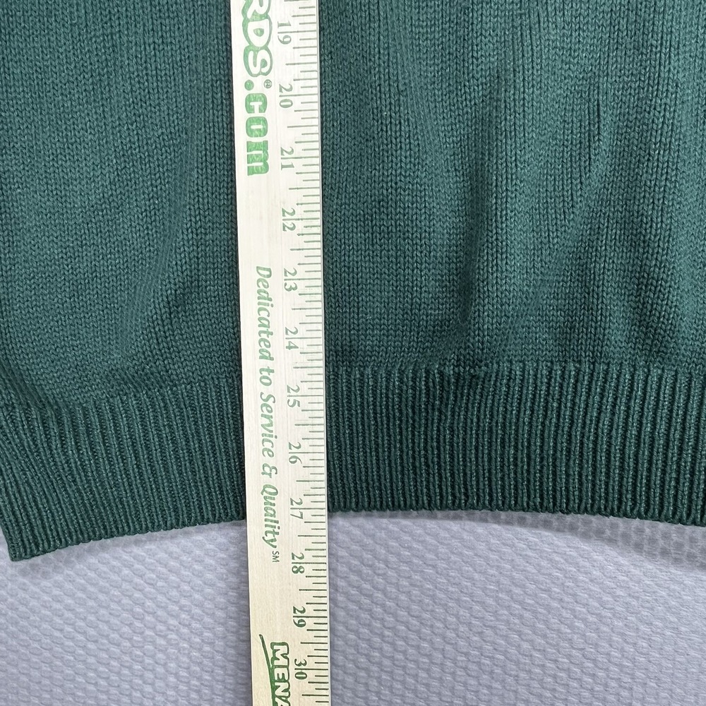 Vintage Lands' End Men's Large Green V-Neck 100% Cotton Sweater Made in USA - Picture 7 of 7